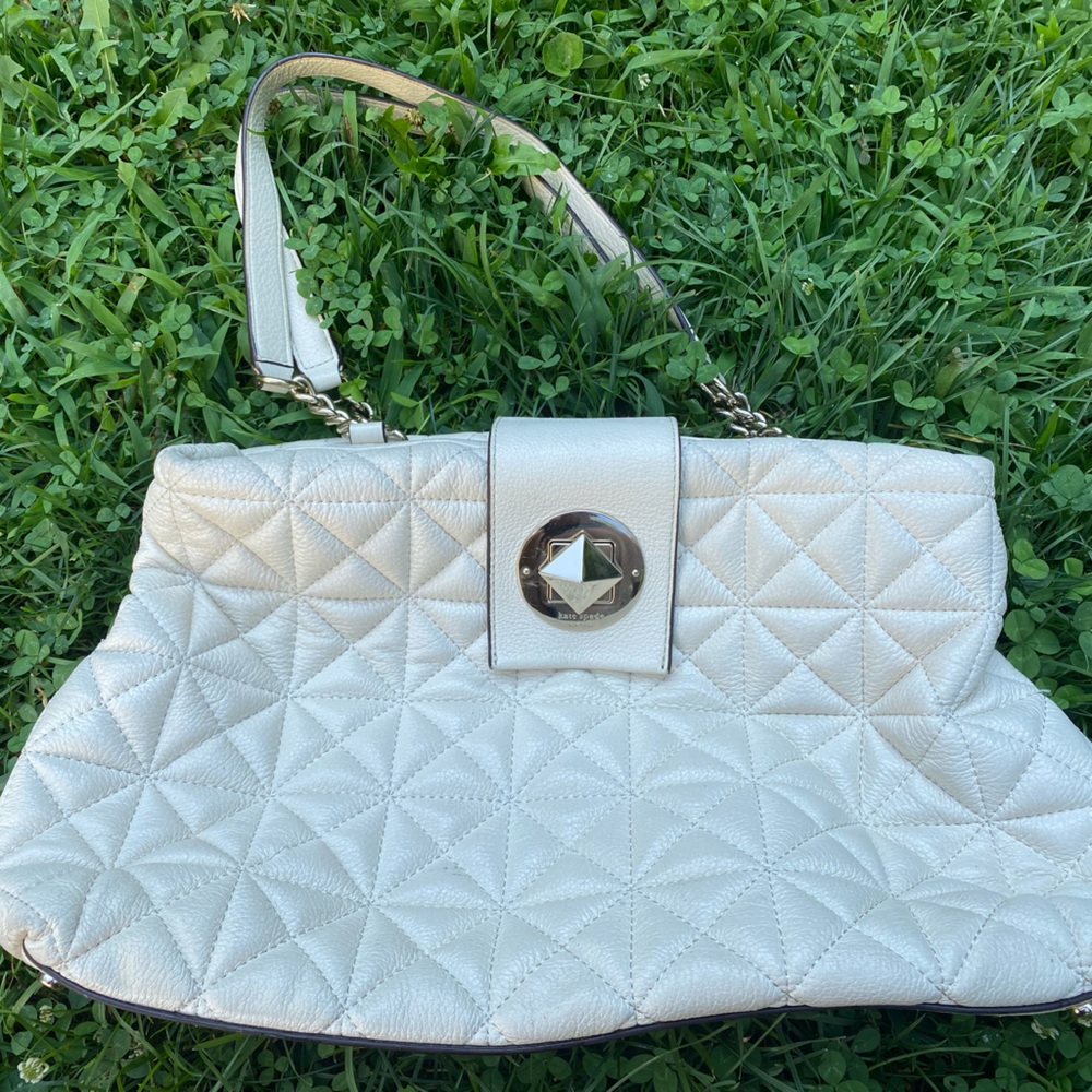 Kate Spade white Quilt pattern purse